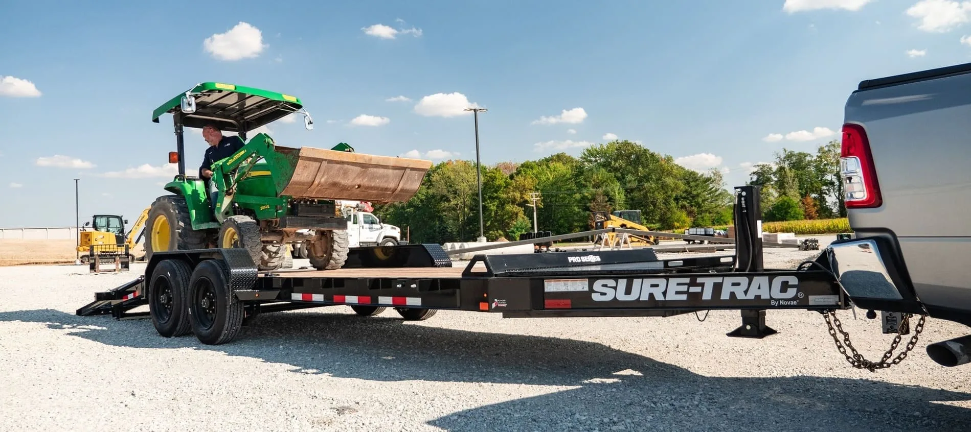 Equipment trailer for hauling tractors and implements in Middle Tennessee